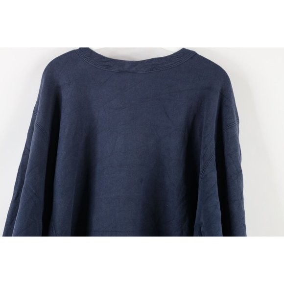 Vintage 80s Champion Reverse Weave 2XL Thrashed Crewneck Sweatshirt Navy USA - Picture 11 of 12